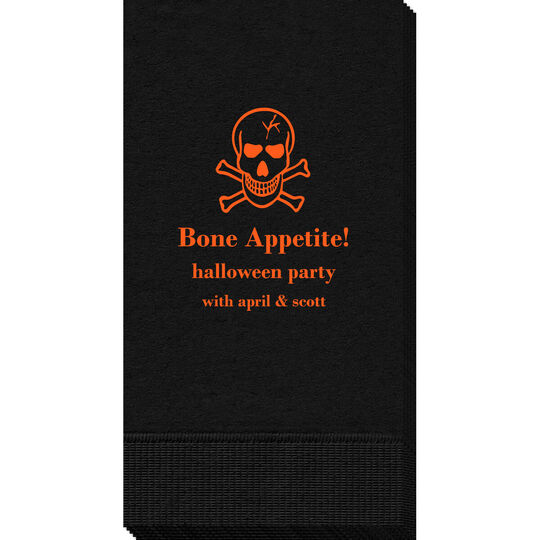 Spooky Skull and Crossbones Guest Towels